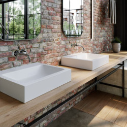 Umyvadlo na desku Kaldewei Cono 3085 60x50 cm alpská bílá bez otvoru pro baterii, bez přepadu 902106003001