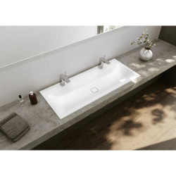 Zápustné umyvadlo Kaldewei Cono 3082 120x50 cm alpská bílá se dvěma otvory pro baterii 901806043001