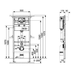 Nádržka do lehké stěny k WC Tece Profil 9.300.066