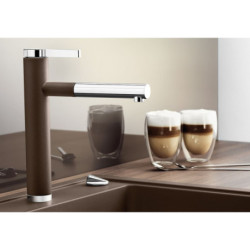 Dřezová baterie Blanco LINEE S s vytahovací sprškou šedá vulkán/chrom 526956