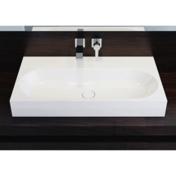 Umyvadlo na desku Kaldewei Centro 3058 90x50 cm alpská bílá bez otvoru pro baterii, bez přepadu 903106003001