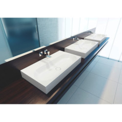 Umyvadlo na desku Kaldewei Centro 3058 90x50 cm alpská bílá bez otvoru pro baterii, bez přepadu 903106003001