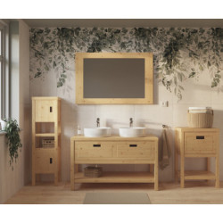 Koupelnová skříňka vysoká Naturel Country 40x130x30 cm přírodní COUNTRYV40LPNA
