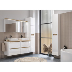 Zrcadlová skříňka Naturel Stilla + LED 60x60 cm bílá STILLAE06017