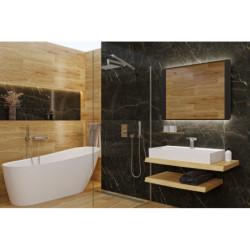 Zrcadlo Naturel se senzorem 80x60 cm černá ZIL8060LEDSEC