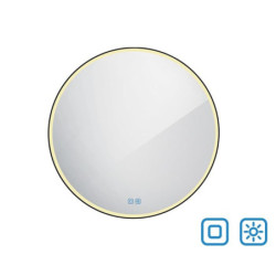 Zrcadlo se dvěma dotykovými senzory Naturel 80 cm černá ZIL80LEDSEC