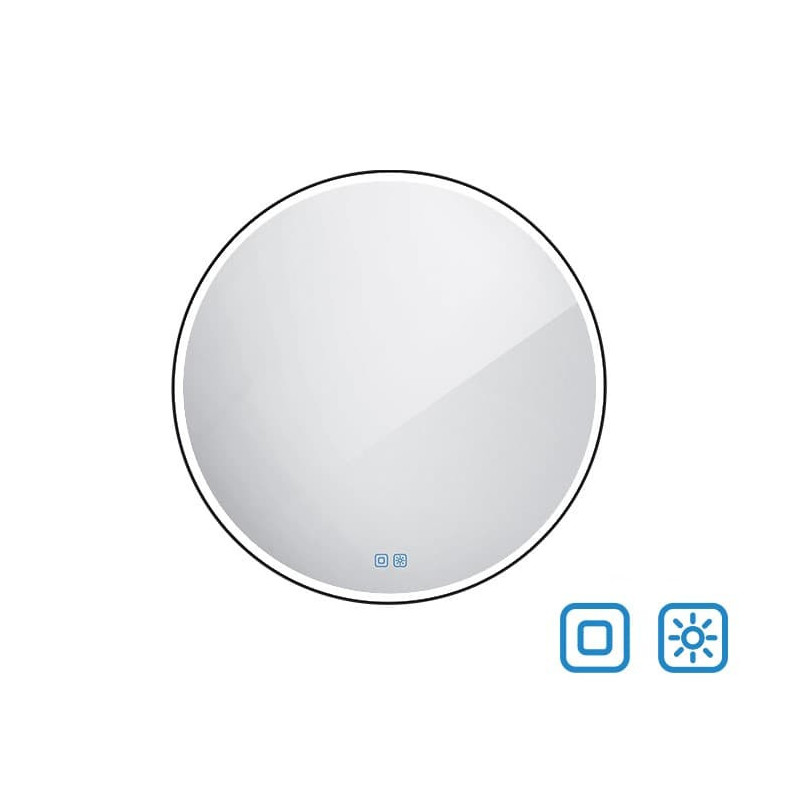 Zrcadlo se dvěma dotykovými senzory Naturel 80 cm černá ZIL80LEDSEC