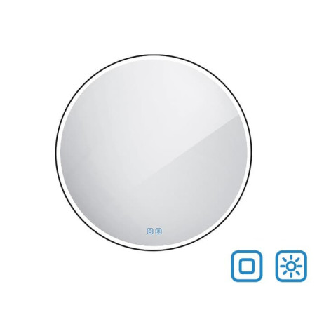 Zrcadlo se dvěma dotykovými senzory Naturel 80 cm černá ZIL80LEDSEC