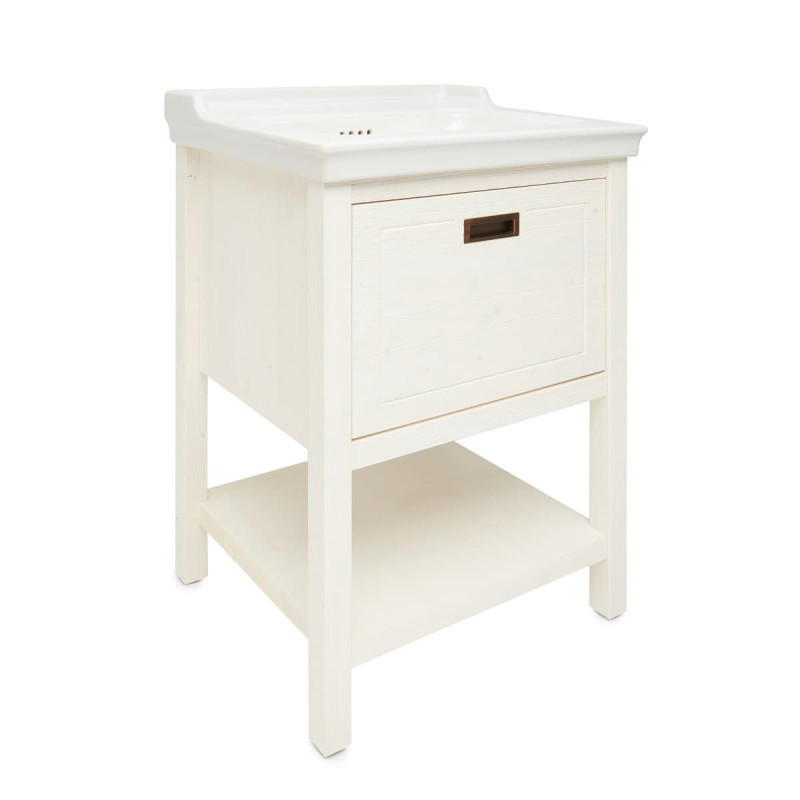 Koupelnová skříňka s umyvadlem Naturel Country 65x85x53 cm bílá COUNTRY65ZBI