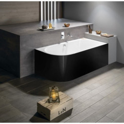 Obdélníková vana Polysan VIVA 170x75 cm akrylát pravá černo/bílá 78119MB