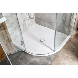 Sprchová vanička čtvrtkruhová Polysan Flexia 100x90 cm litý mramor 91321