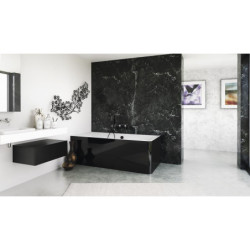 Obdélníková vana Polysan MARLENE 195x85 cm akrylát levá černo/bílá 78731MCLB