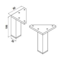Příslušenství nábytková noha Jika Zeta 8x3x10,6 cm chrom H4944010390001