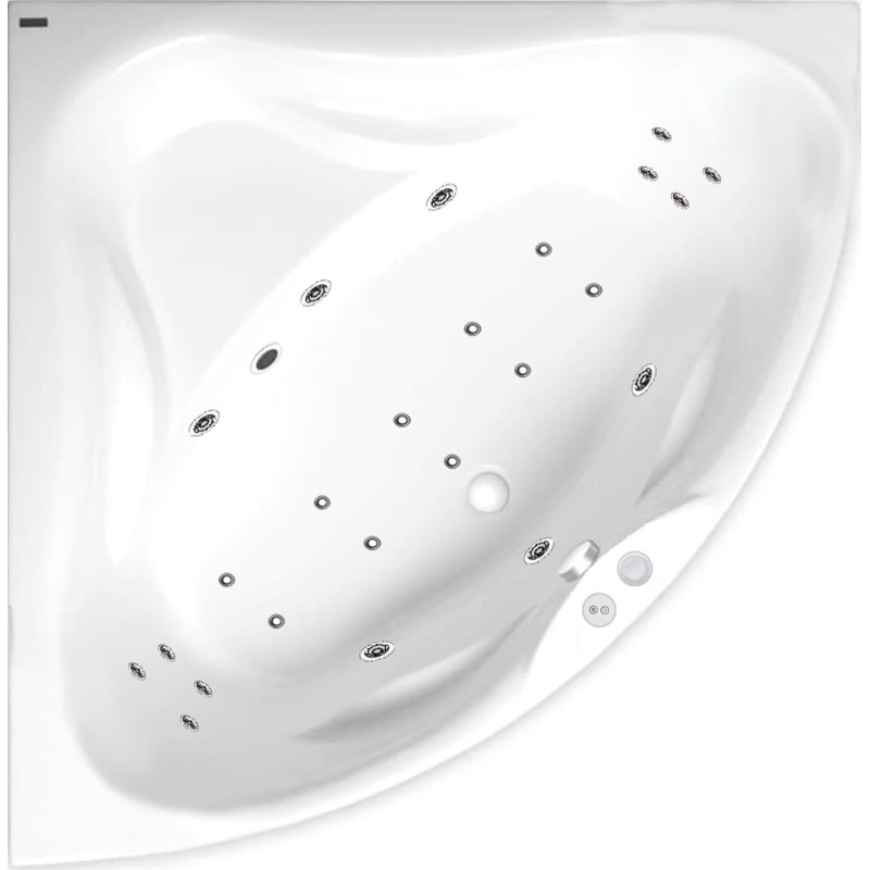 Masážní vana SIKO Cornelia 140x140 cm MEDIUM akrylát levá i pravá SIKOHMMCO140