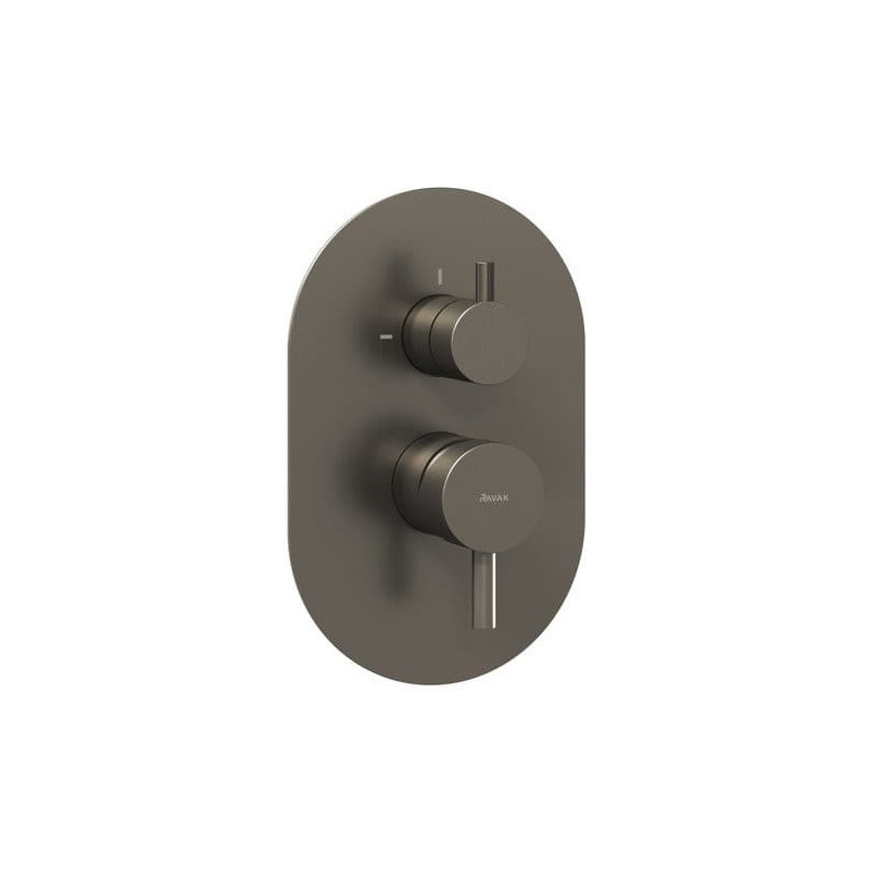 Sprchová a vanová baterie Ravak Espirit bez podomítkového tělesa grafit kartáčovaný X070325