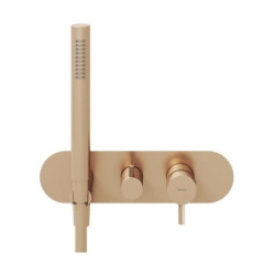 Sprchová a vanová baterie Ravak Espirit se sprchovým setem růžové zlato kartáčované X070361