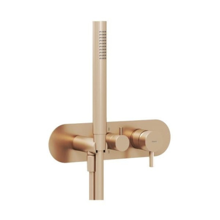 Sprchová a vanová baterie Ravak Espirit se sprchovým setem růžové zlato kartáčované X070361