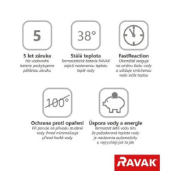 Sprchová a vanová baterie Ravak Espirit bez podomítkového tělesa růžové zlato kartáčované X070363