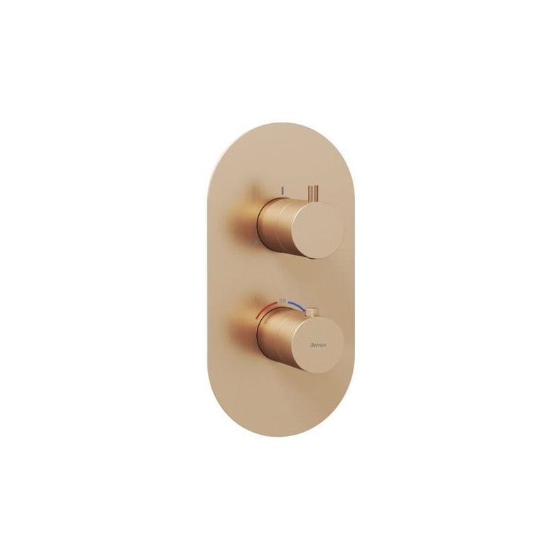 Sprchová a vanová baterie Ravak Espirit bez podomítkového tělesa růžové zlato kartáčované X070363