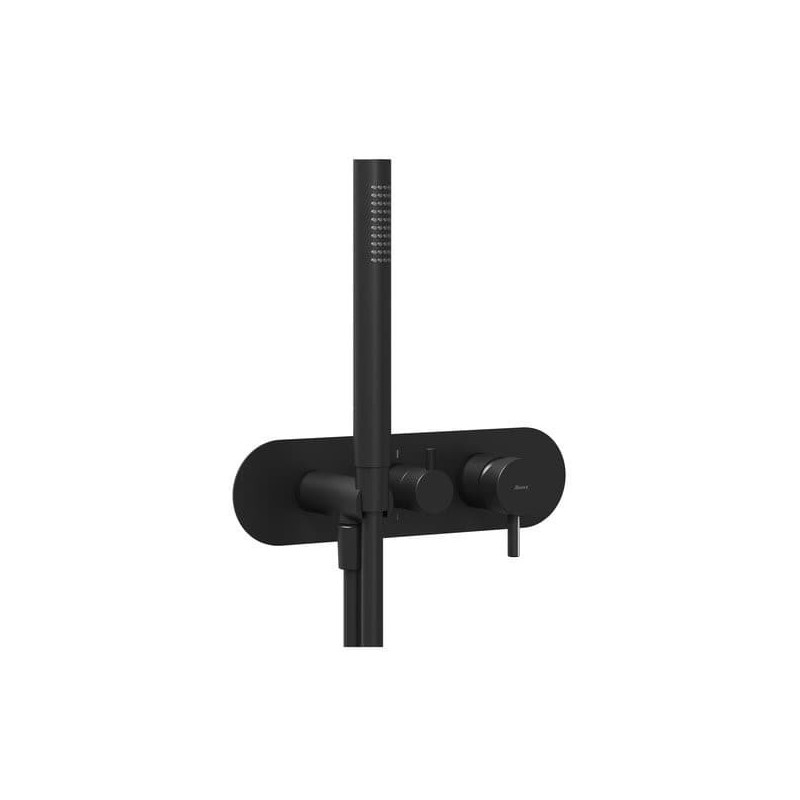 Sprchová a vanová baterie Ravak Espirit se sprchovým setem černá matná X070287