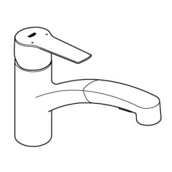 Dřezová baterie GROHE Start s vytahovací sprškou černá mat 303072431