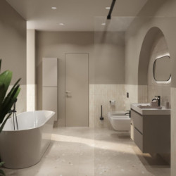 Koupelnová skříňka vysoká Roca Ona 40x175x30 cm písková mat A857635510