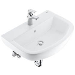 Sada GROHE Bau Ceramic Bundle 60,9x44,2 cm alpine-white s baterií Start Flow otvor pro baterii uprostřed 39472000
