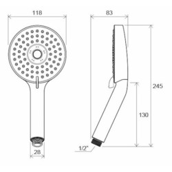 Sprchová hlavice Ravak 953.00 stříbrná X07P009