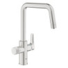 Dřezová baterie GROHE GROHE Blue Pure 2022 s otočným ramínkem supersteel 30583DC0