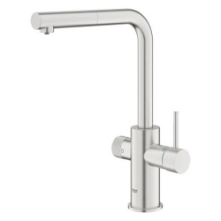 Dřezová baterie GROHE GROHE Blue Pure 2022 s vytahovací sprškou supersteel 30590DC0