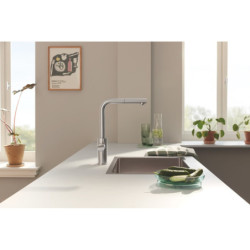 Dřezová baterie GROHE GROHE Blue Pure 2022 s vytahovací sprškou supersteel 30590DC0