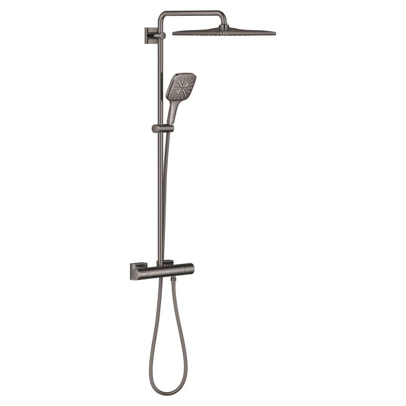 Sprchový systém GROHE Rainshower System na stěnu s termostatickou baterií hard graphite 26837A00