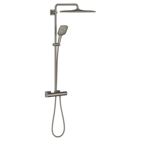 Sprchový systém GROHE Rainshower System na stěnu s termostatickou baterií brushed hard graphite 26837AL0