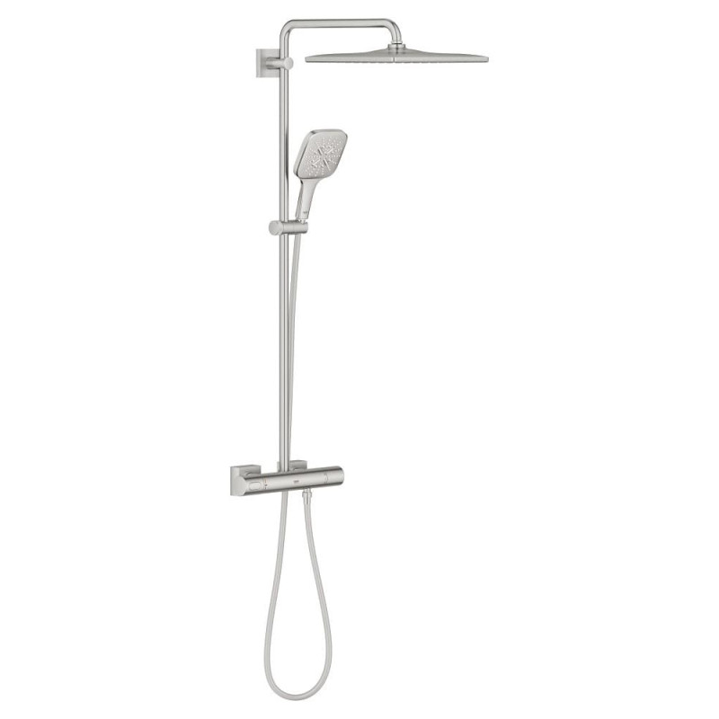 Sprchový systém GROHE Rainshower System na stěnu s termostatickou baterií supersteel 26837DC0