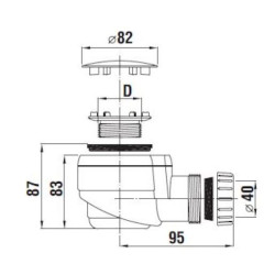 JIKA sifon pro akrylátové vaničky DEEP H2948240000001