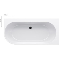Volně stojící vana Ravak Freedom 170x80 cm akrylát pravá krytka přepadu a odtoku chrom XC00100040