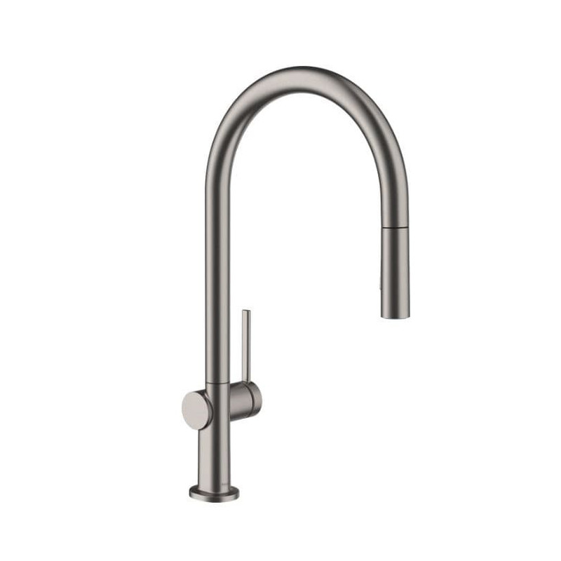Dřezová baterie Hansgrohe Talis s vytahovací sprškou, 2 proudy kartáčovaný černý chrom 72800340