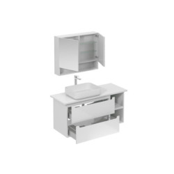 Koupelnová sestava s umyvadlem včetně umyvadlové baterie, vtoku a sifonu Naturel Stilla bílá lesk KSETSTILLA003