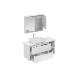 Koupelnová sestava s umyvadlem včetně umyvadlové baterie, vtoku a sifonu Naturel Stilla bílá lesk KSETSTILLA003