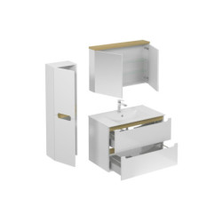 Koupelnová sestava s umyvadlem včetně umyvadlové baterie, vtoku a sifonu Naturel Stilla bílá lesk KSETSTILLA004