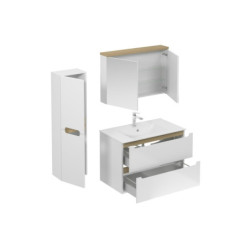 Koupelnová sestava s umyvadlem včetně umyvadlové baterie, vtoku a sifonu Naturel Stilla bílá lesk KSETSTILLA004