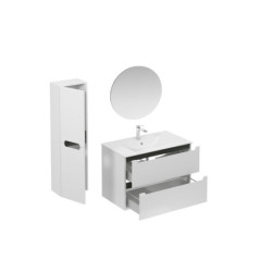 Koupelnová sestava s umyvadlem včetně umyvadlové baterie, vtoku a sifonu Naturel Stilla bílá lesk KSETSTILLA005