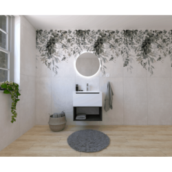 Koupelnová sestava s umyvadlem včetně umyvadlové baterie, vtoku a sifonu Naturel Stilla bílá lesk KSETSTILLA008