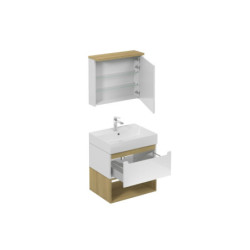 Koupelnová sestava s umyvadlem včetně umyvadlové baterie, vtoku a sifonu Naturel Stilla bílá lesk KSETSTILLA010