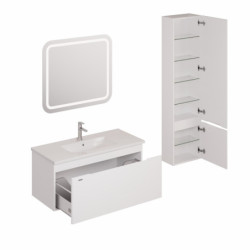 Koupelnová sestava s umyvadlem včetně umyvadlové baterie, vtoku a sifonu Naturel Ancona bílá KSETANCONA3