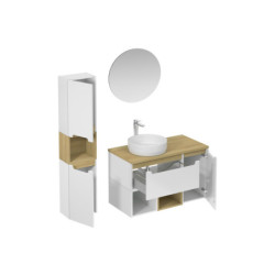 Koupelnová sestava s umyvadlem včetně umyvadlové baterie, vtoku a sifonu Naturel Stilla bílá lesk KSETSTILLA013