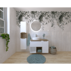 Koupelnová sestava s umyvadlem včetně umyvadlové baterie, vtoku a sifonu Naturel Stilla bílá lesk KSETSTILLA013