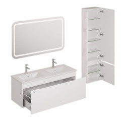 Koupelnová sestava s umyvadlem včetně umyvadlové baterie, vtoku a sifonu Naturel Ancona bílá KSETANCONA7