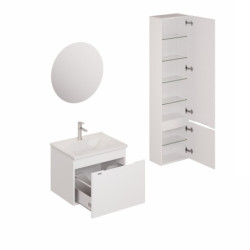 Koupelnová sestava s umyvadlem včetně umyvadlové baterie, vtoku a sifonu Naturel Ancona bílá KSETANCONA11