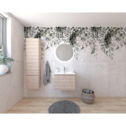 Koupelnová sestava s umyvadlem včetně umyvadlové baterie, vtoku a sifonu Naturel Ancona akácie KSETANCONA9